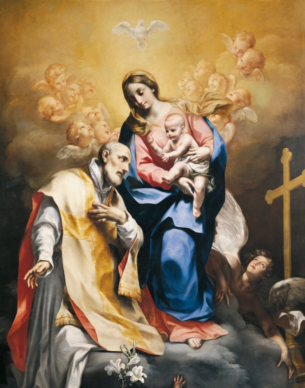 Św. Filip Neri z Dziewicą z Dzieciątkiem, Carlo Cignani (1628-1719) i Felix Cignani (1660-1724) autorstwa Carlo Cignani