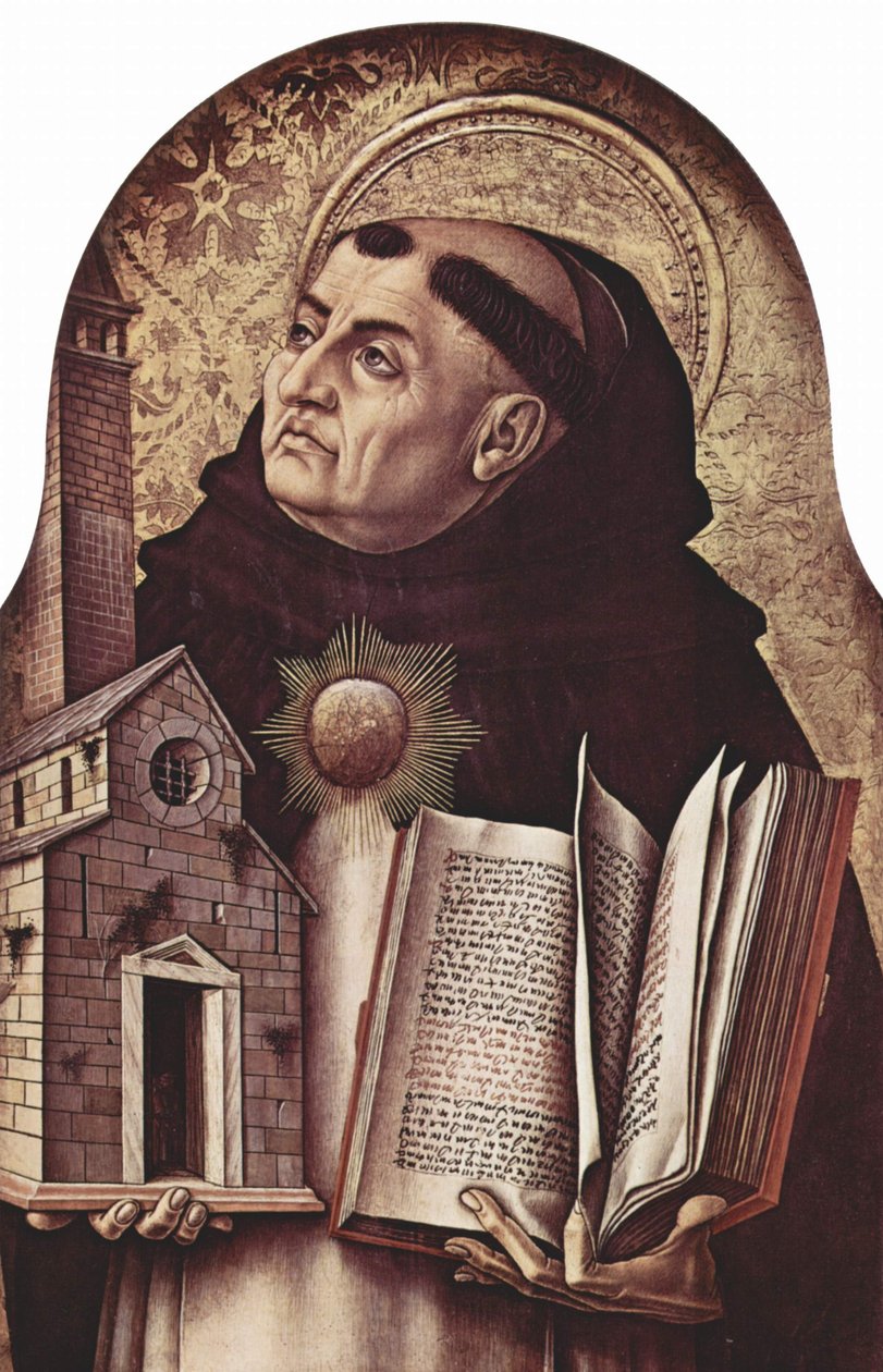 Ołtarz San Domenico in Ascoli, poliptyk, lewy zewnętrzny panel: św. Tomasz z Akwinu autorstwa Carlo Crivelli