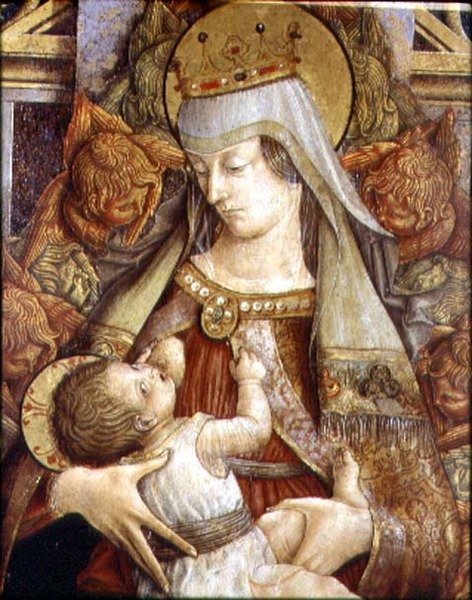 Madonna ssąca Dzieciątko Chrystus (olej na płycie) autorstwa Carlo Crivelli