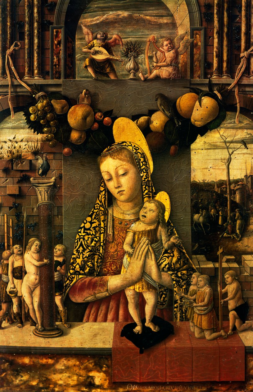 Madonna Męki Pańskiej, ok. 1460 (tempera i złoto na panelu) autorstwa Carlo Crivelli