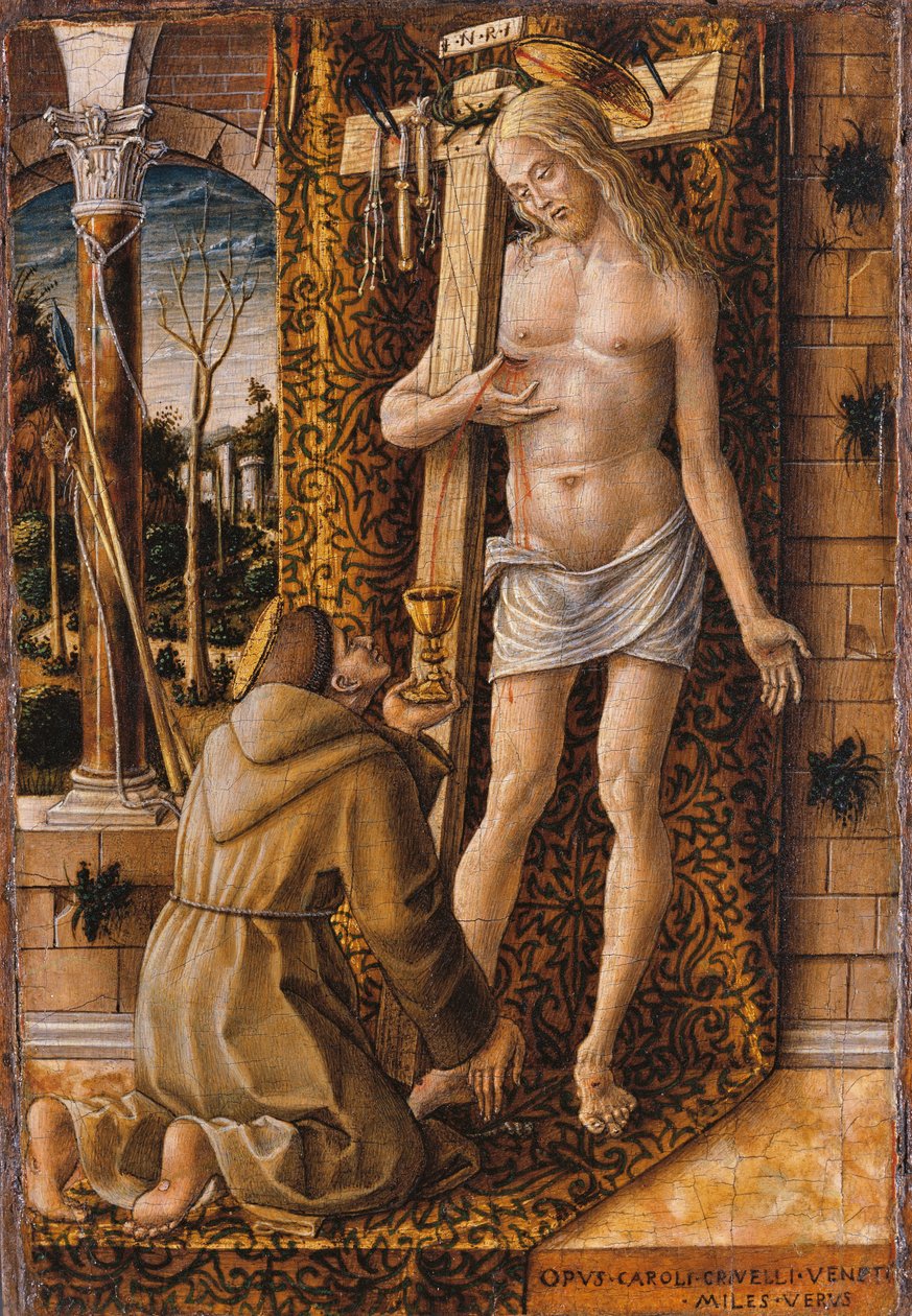 Święty Franciszek zbierający Krew Chrystusa autorstwa Carlo Crivelli