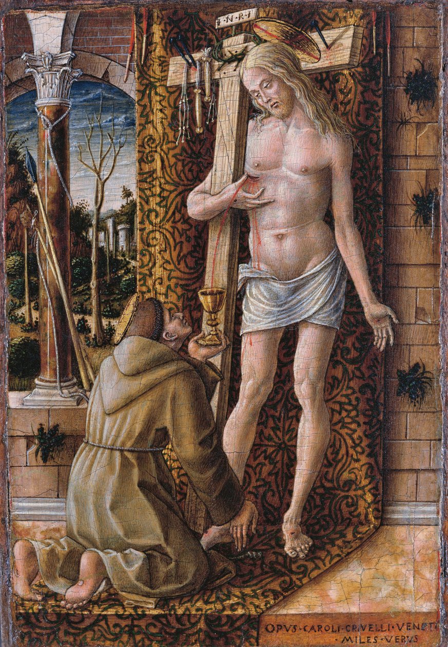 Święty Franciszek zbierający Krew Chrystusa autorstwa Carlo Crivelli
