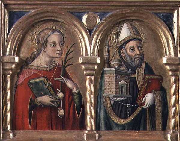 Św. Agata i Św. Augustyn (panel predella) (detal 57606) autorstwa Carlo Crivelli
