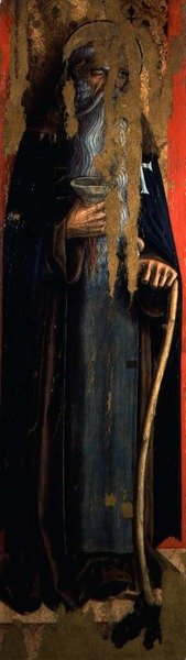 Św. Antoni opat, lewa deska drugiego tryptyku Doliny Castellano (tempera na desce) autorstwa Carlo Crivelli