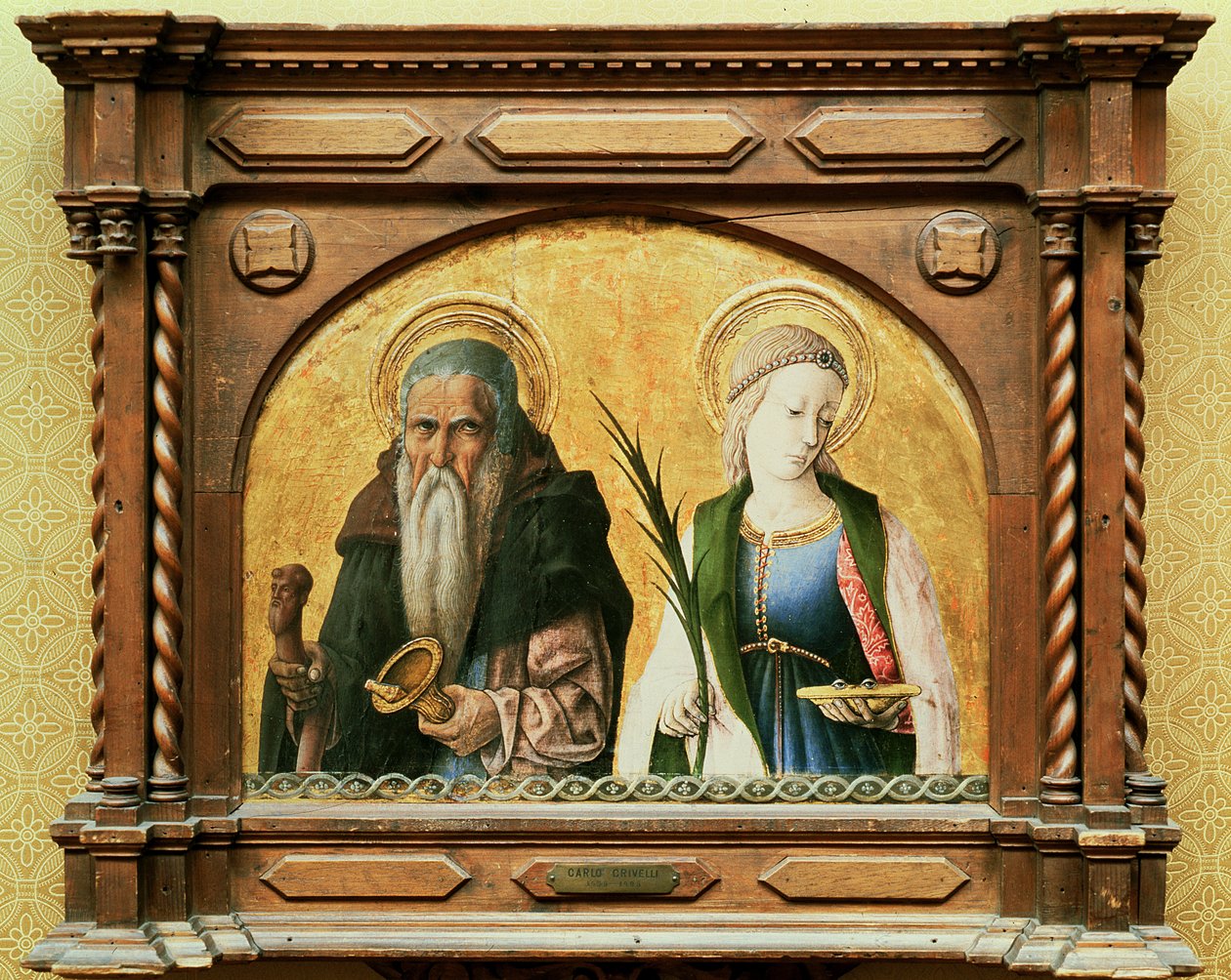 Św. Antoniego Pustelnika i Św. Łucji, ok. 1470 (tempera na pokładzie) autorstwa Carlo Crivelli