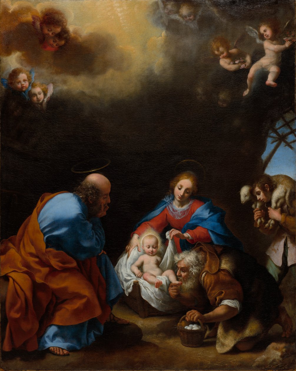 Adoracja pasterzy, ok. 1670 (olej na płótnie) autorstwa Carlo Dolci