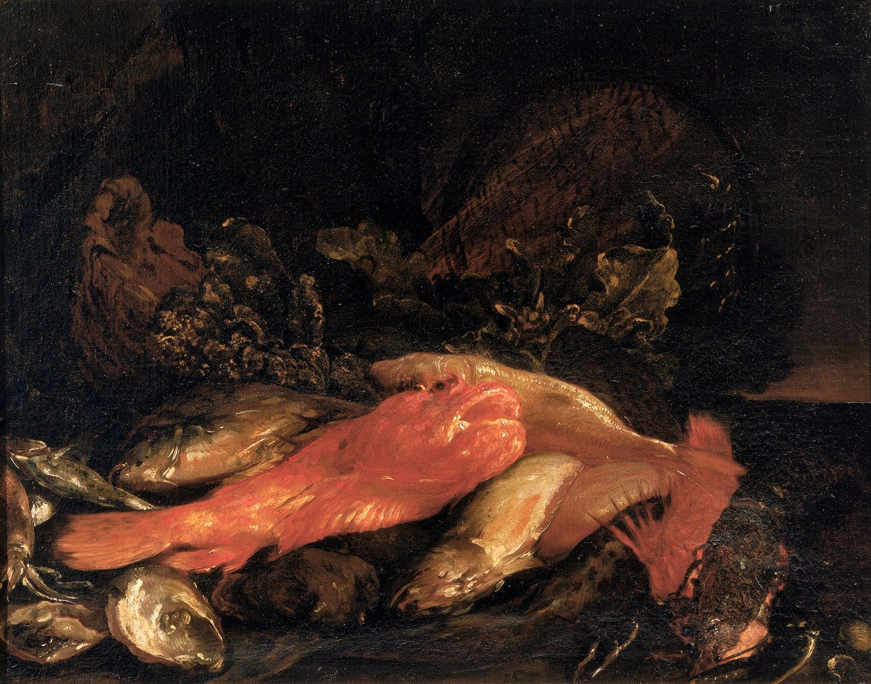 Ryby i ostrygi autorstwa Carlo Dolci