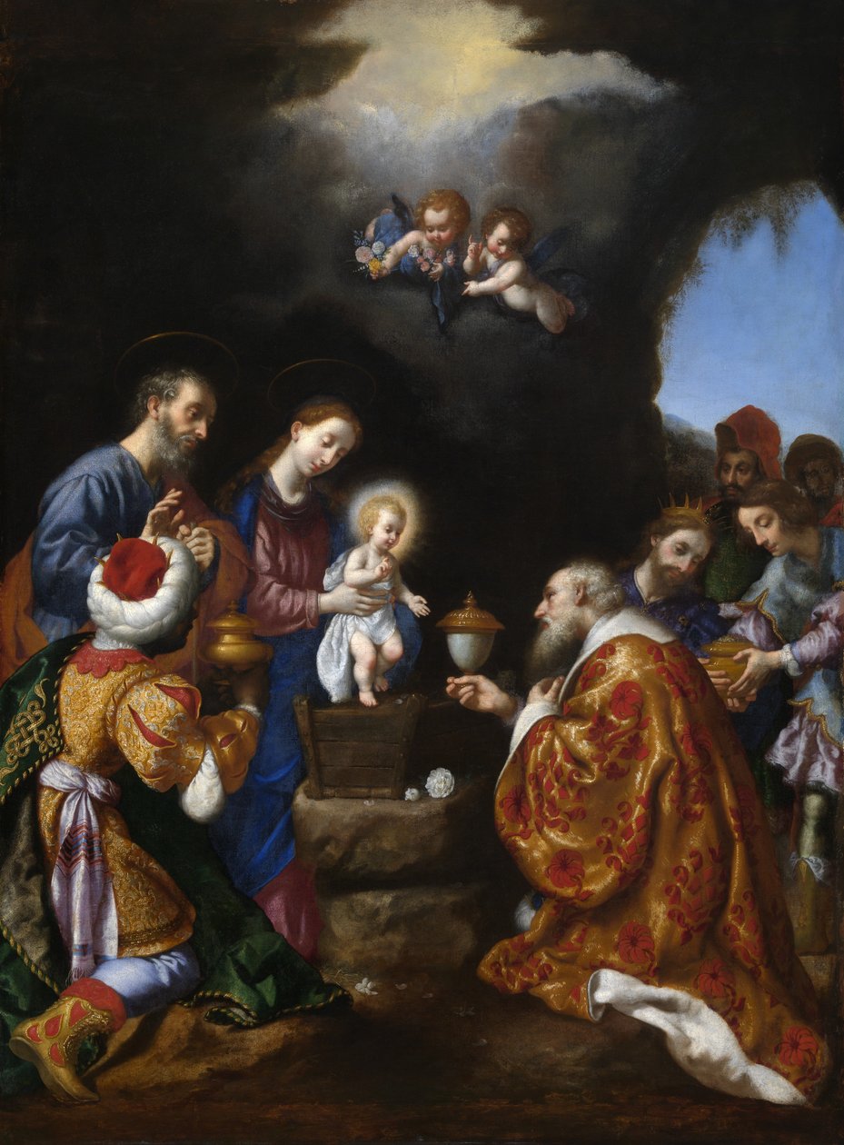 Pokłon Trzech Króli (olej na płótnie) autorstwa Carlo Dolci