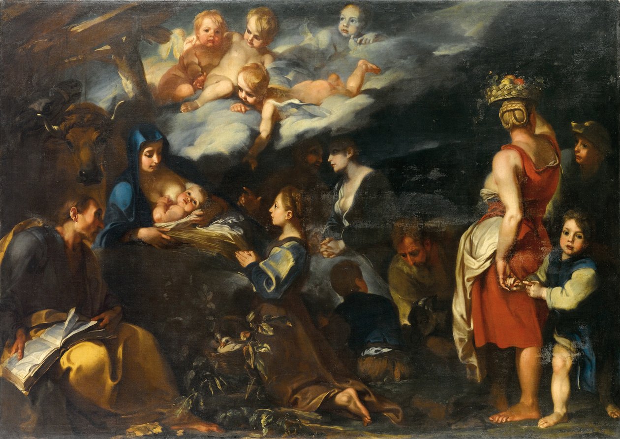 Adoracja Dzieciątka ze św. Łukaszem, ok. 1700 autorstwa Carlo Donelli