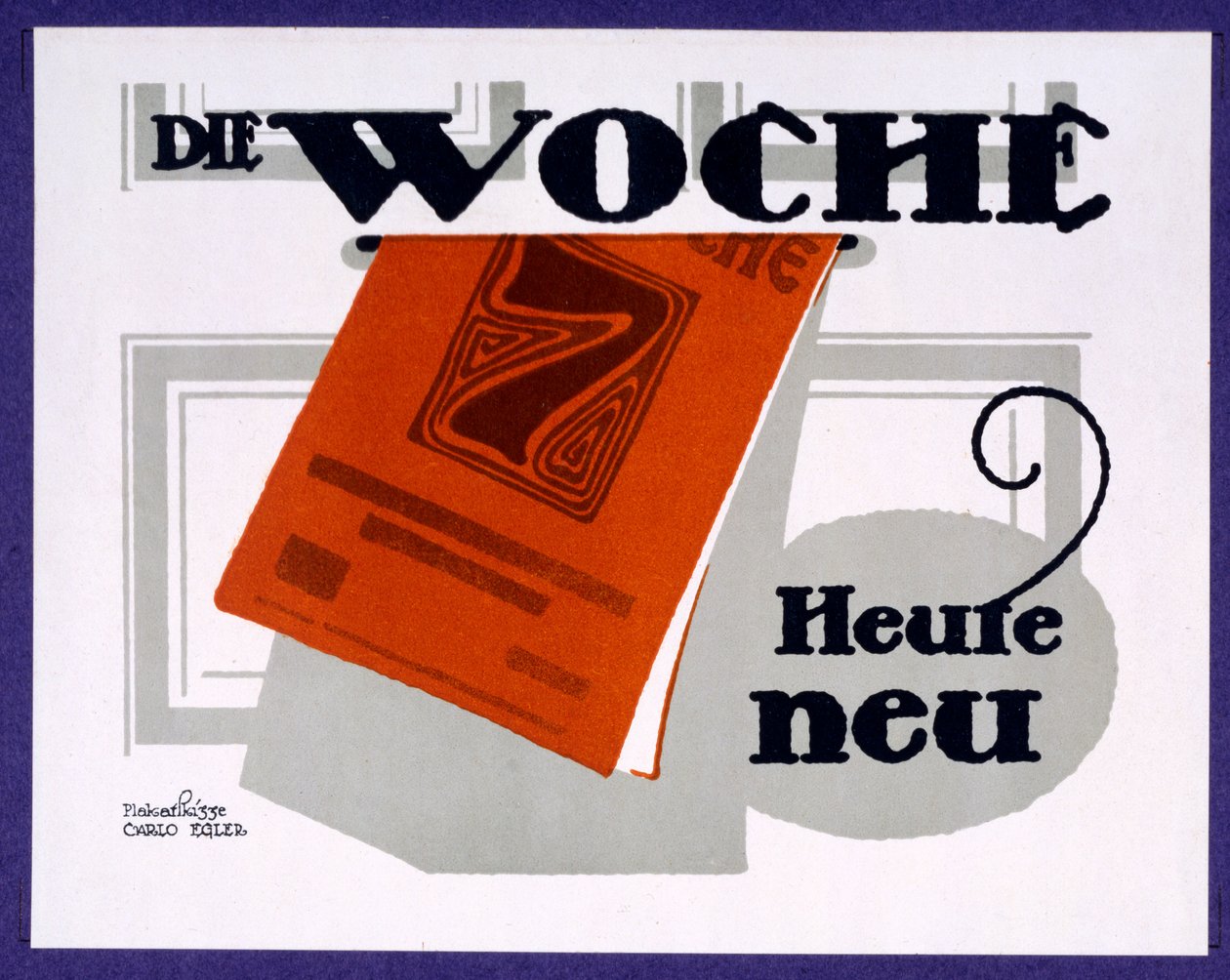 Reklama gazety ilustrowanej „Die Woche”, ok. 1915-6 autorstwa Carlo Egler
