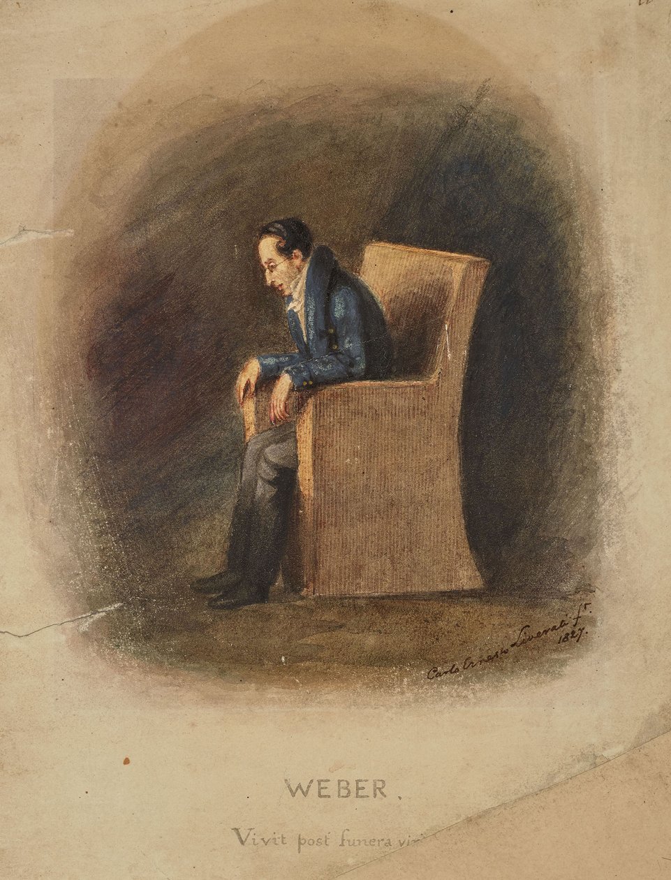 Portret Carla Marii von Weber 1786-1826, 1826. autorstwa Carlo Ernesto Liverati
