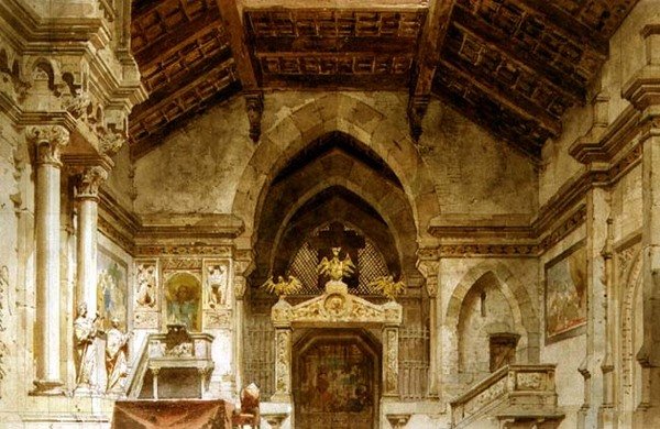 Scenografia do opery (akwarela na papierze) autorstwa Carlo Ferrario
