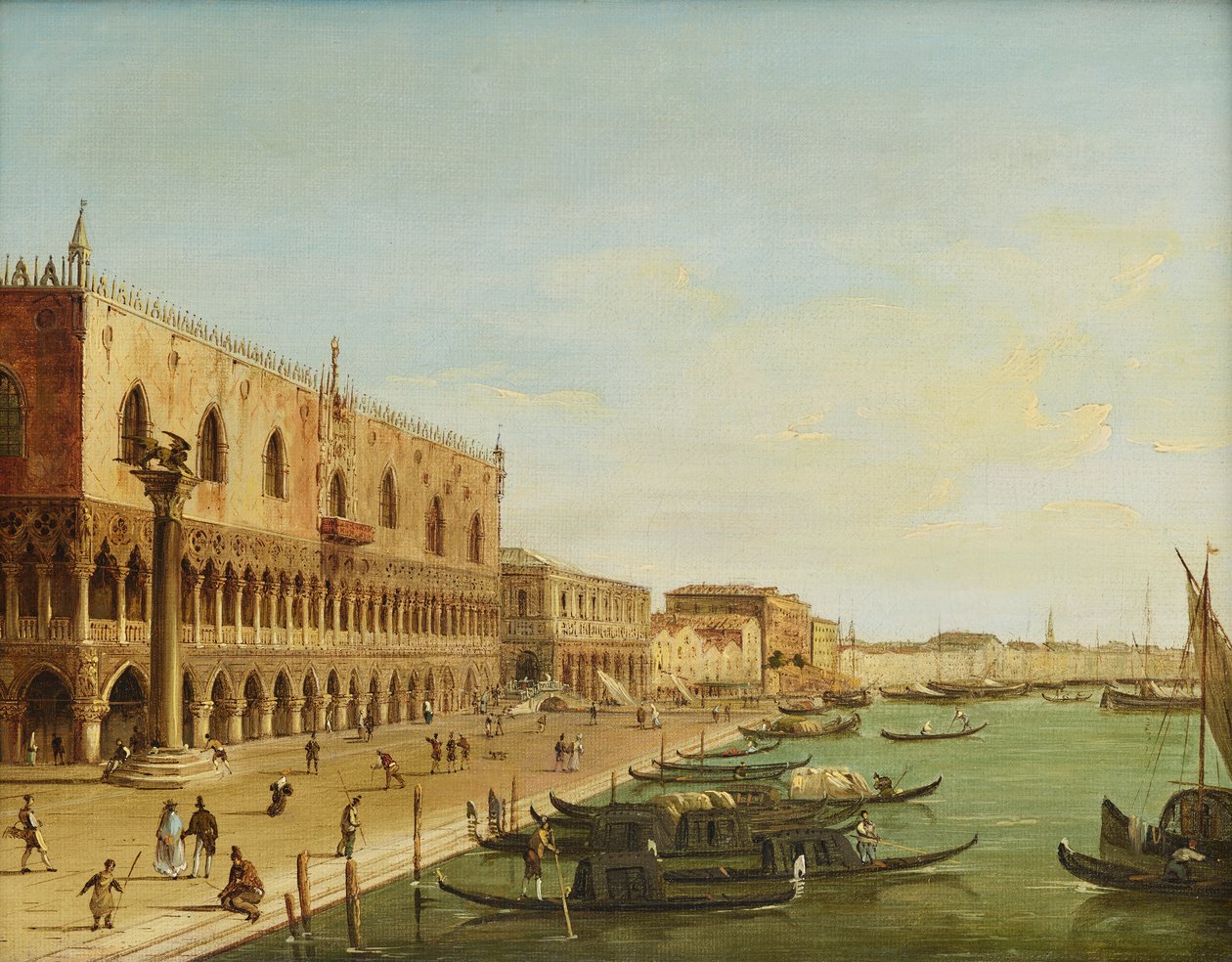 Der Dogenpalast w Venedig mit Riva degli Schiavoni autorstwa Carlo Grubacs