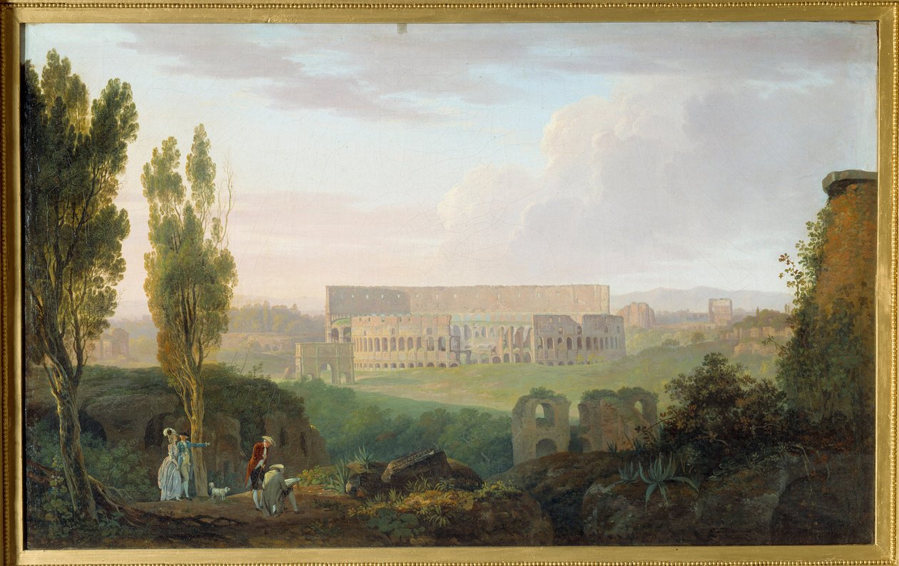 Kolisa widziana z Palatynu. Obraz Carlo Labruzzi (1765-1818) Ec. Włochy. autorstwa Carlo Labruzzi