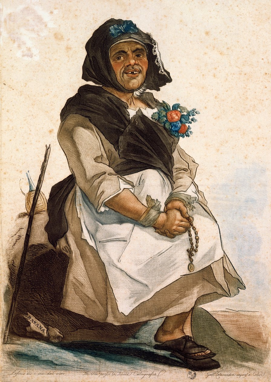 La basana (kobieta niechlujna i rozczochrana) autorstwa Carlo Lasinio