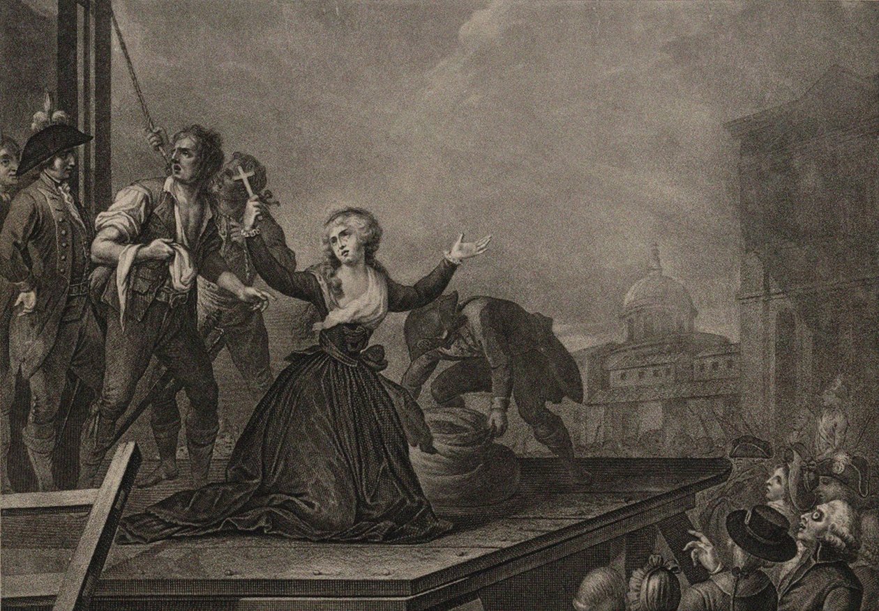 Madame Élisabeth de France, siostra króla, przed gilotyną w dniu 10 maja 1794 r., ok. godz. 1795 autorstwa Carlo Lasinio