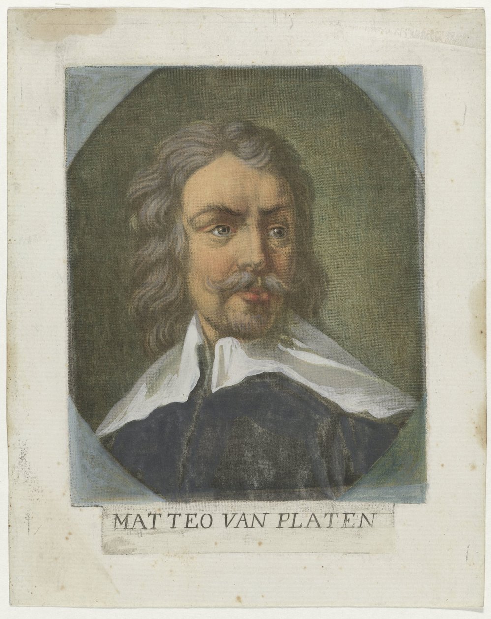 Portret van kunstenaar Matthew von Platen Kunstenaars Zelfportret En in de Galleria degli Uffizi te Florence (tytuł serii) Autoportrety Real Galleria di Firenze (tytuł serii) autorstwa Carlo Lasinio