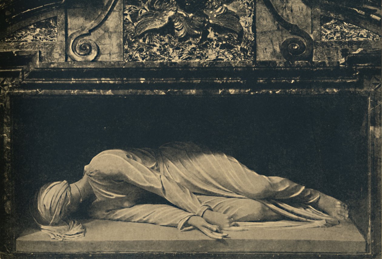 Roma - Bazylika św. Cecylii. - Posąg Świętego autorstwa Maderno, 1910 autorstwa Carlo Maderno