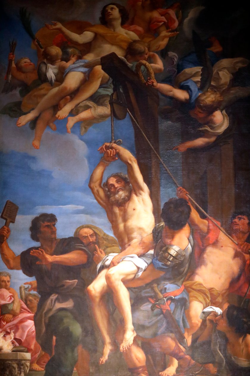 Blaise of Sebaste jest czczony jako chrześcijański święty i męczennik. Obraz. Genua. Włochy. autorstwa Carlo Maratta or Maratti