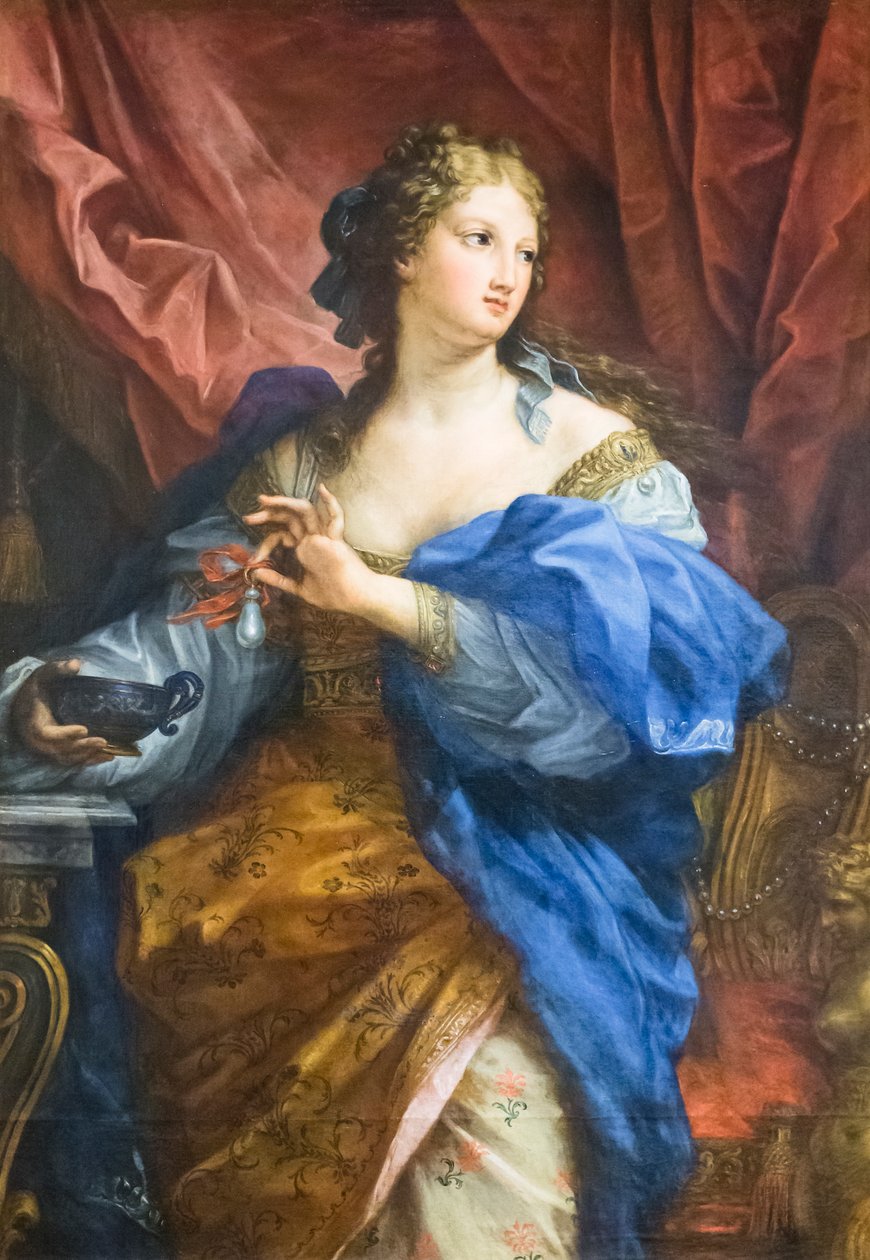 Kleopatra rozpuszcza perłę w kielichu wina autorstwa Carlo Maratta or Maratti