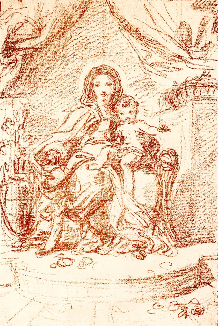 Studium Madonny autorstwa Carlo Maratta or Maratti