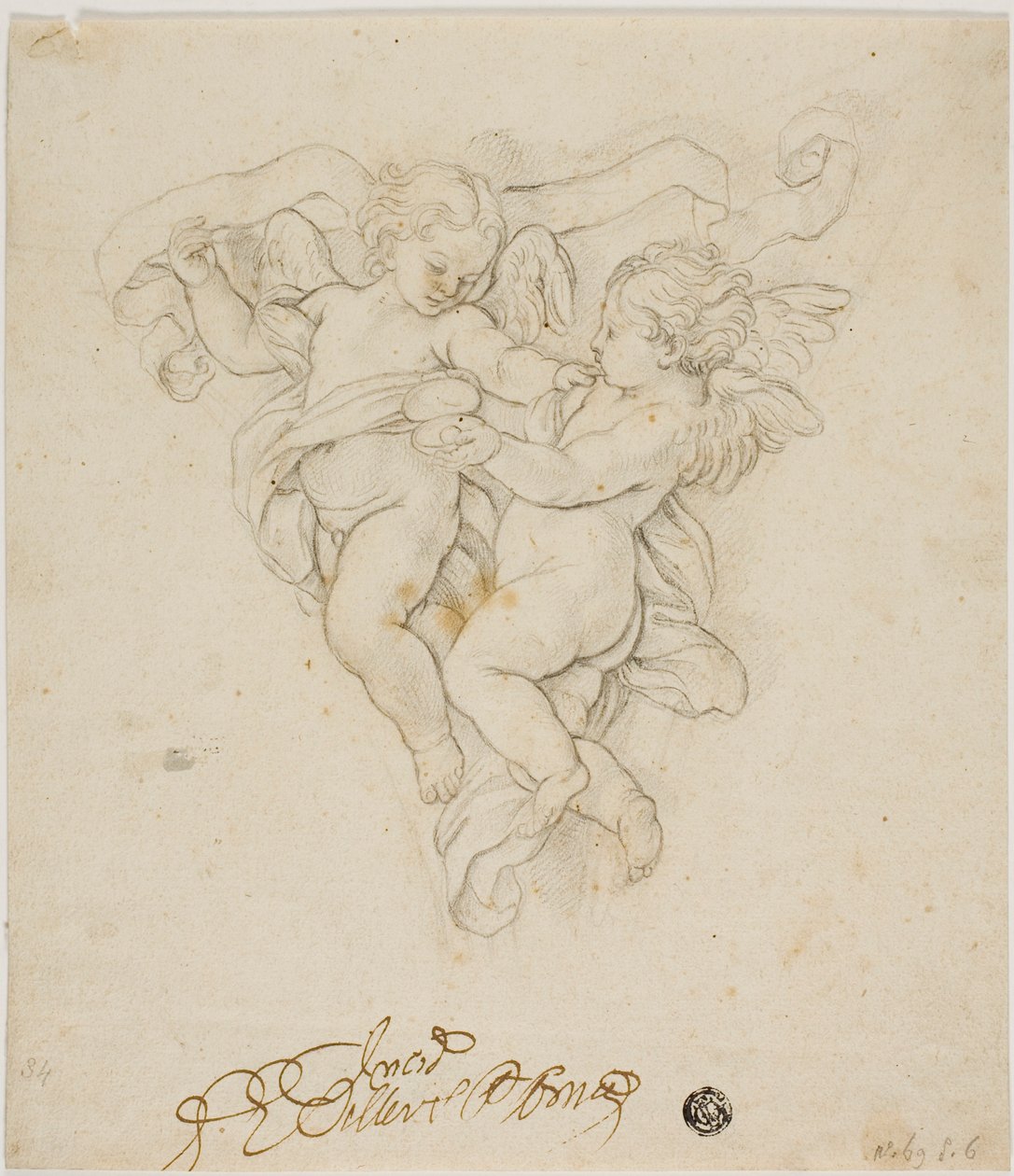 Spandrel Dekoracja z Dwoma Putti autorstwa Carlo Maratti