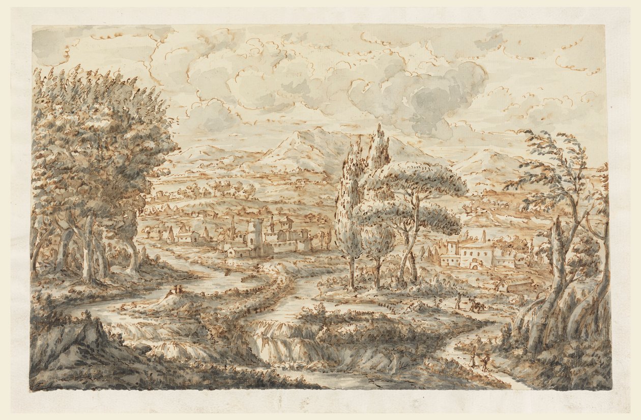 Rysunek, dolina, 1750-70 autorstwa Carlo Marchionni