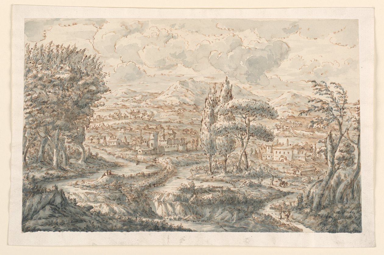 Rysunek, dolina, 1750-70 autorstwa Carlo Marchionni