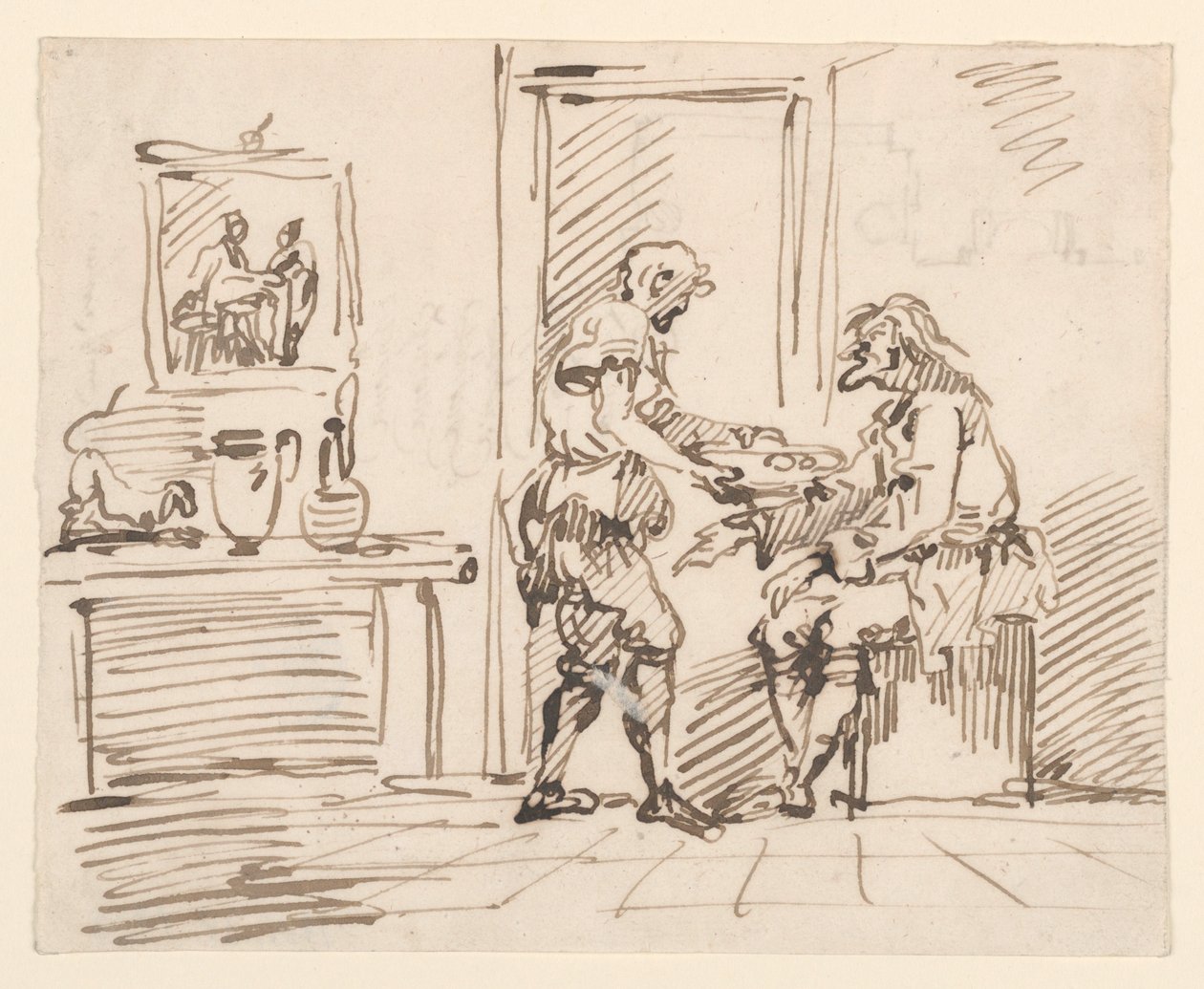Rysunek, scena rodzajowa, 1725-50 autorstwa Carlo Marchionni