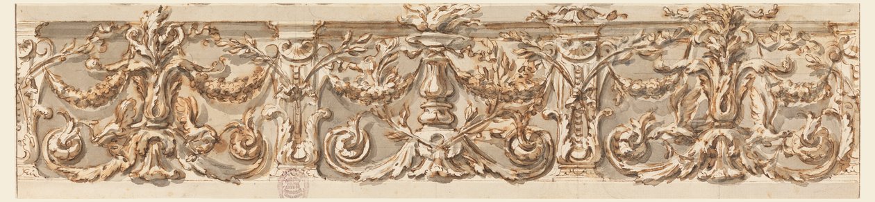 Rysunek, projekt fryzu, ok. 1770 r. autorstwa Carlo Marchionni