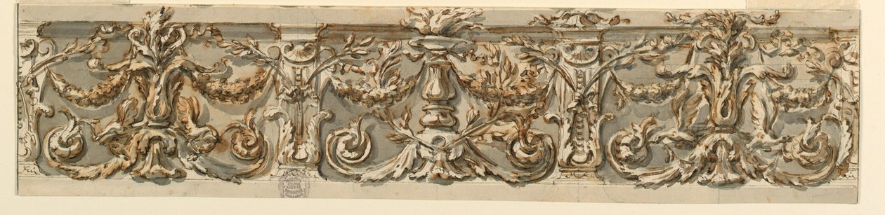 Rysunek, projekt fryzu, ok. 1770 r. autorstwa Carlo Marchionni