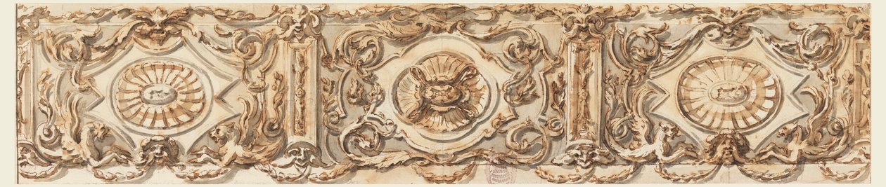 Rysunek, projekt fryzu, ok. 1770 r. autorstwa Carlo Marchionni