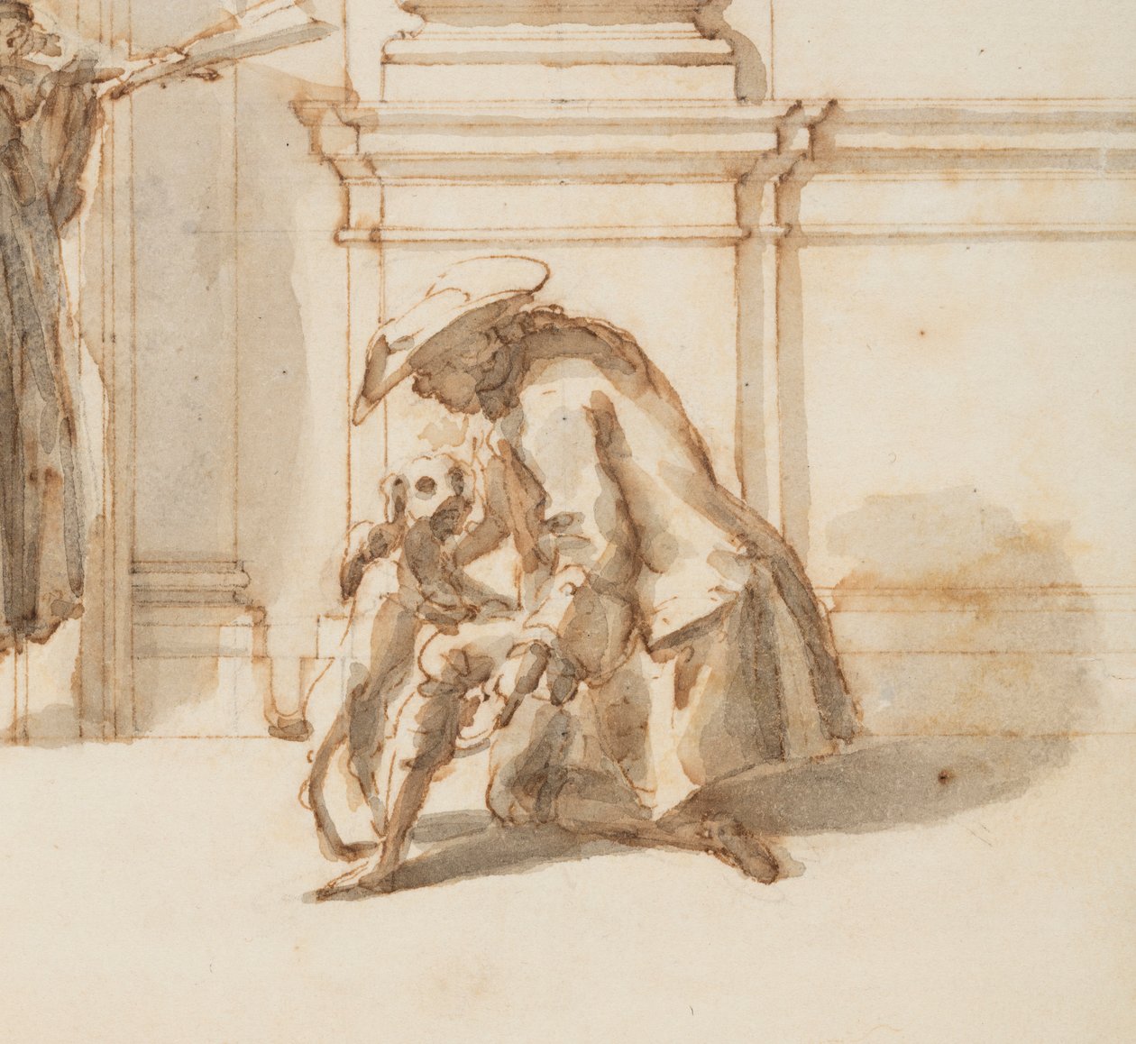 Rysunek, Projekt portalu północnego, Wielka Galeria, Villa Albani, Rzym, Włochy, 1755-56 autorstwa Carlo Marchionni