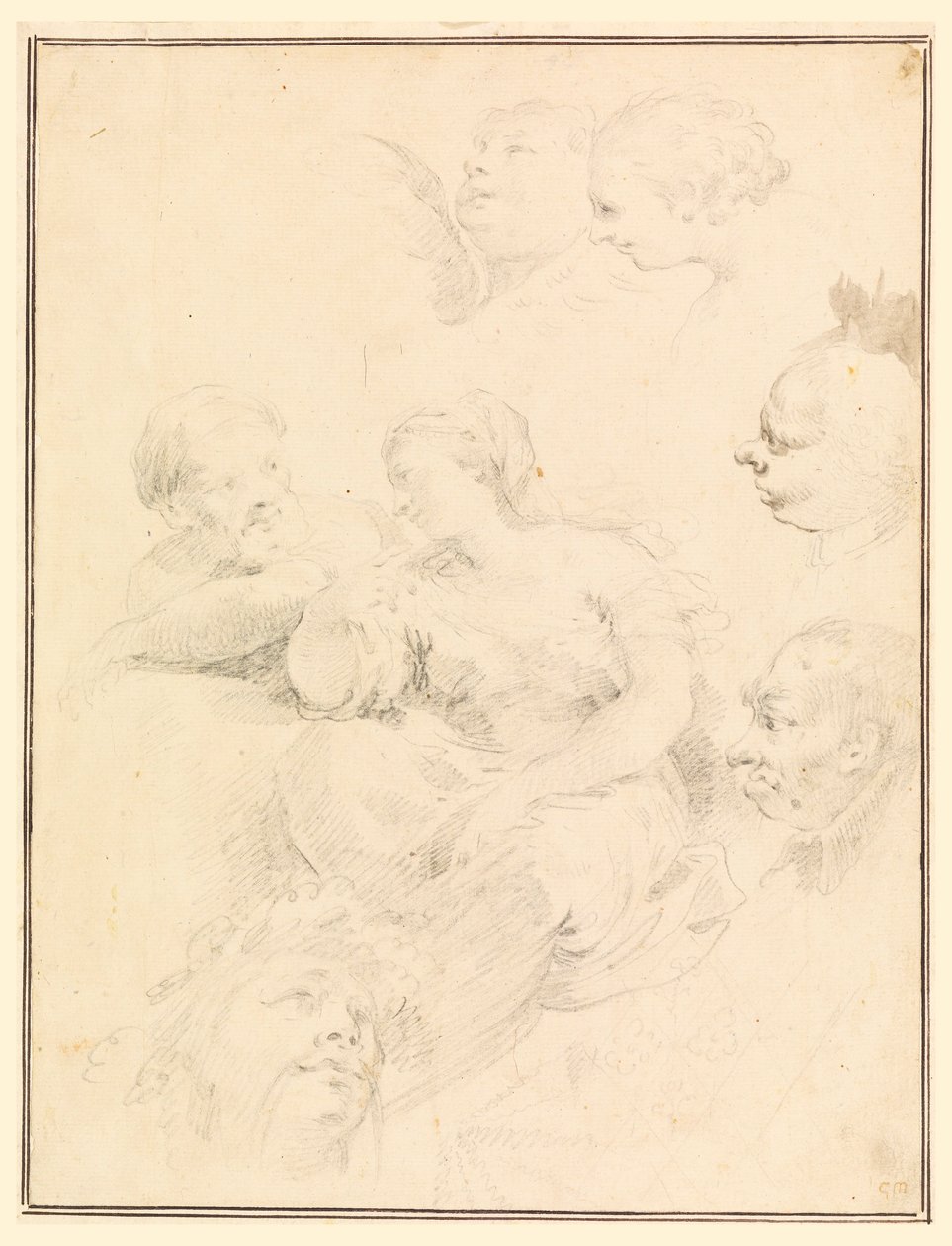 Rysunek, szkice postaci, 1775 r. autorstwa Carlo Marchionni