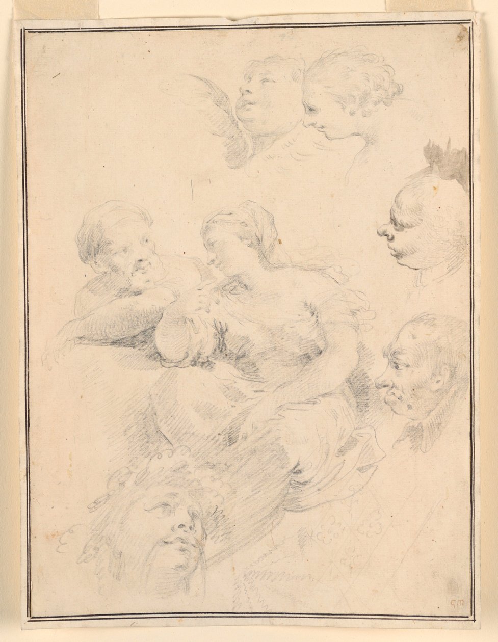 Rysunek, szkice postaci, 1775 r. autorstwa Carlo Marchionni