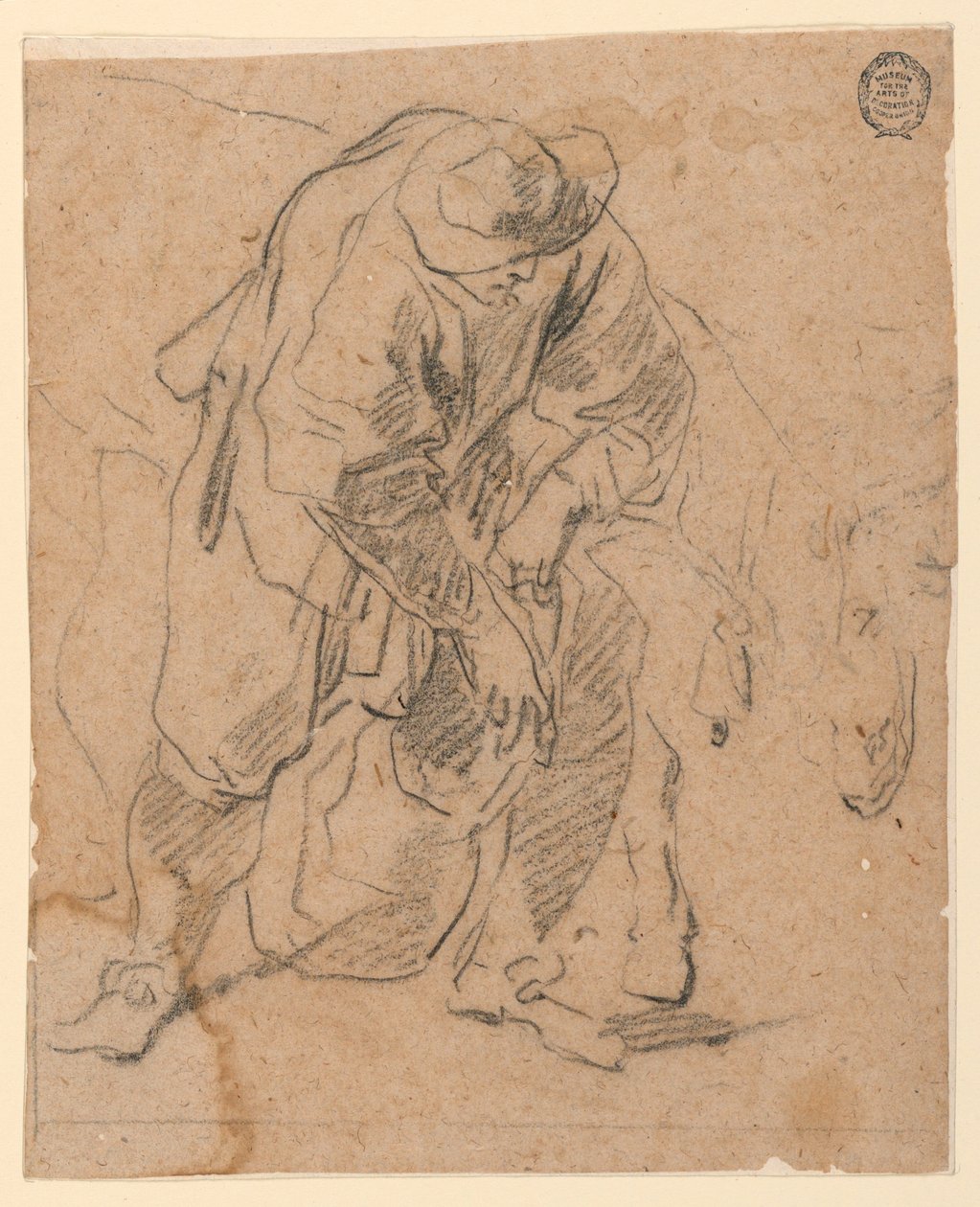 Rysunek Chłop z torbą, 1728-78 autorstwa Carlo Marchionni