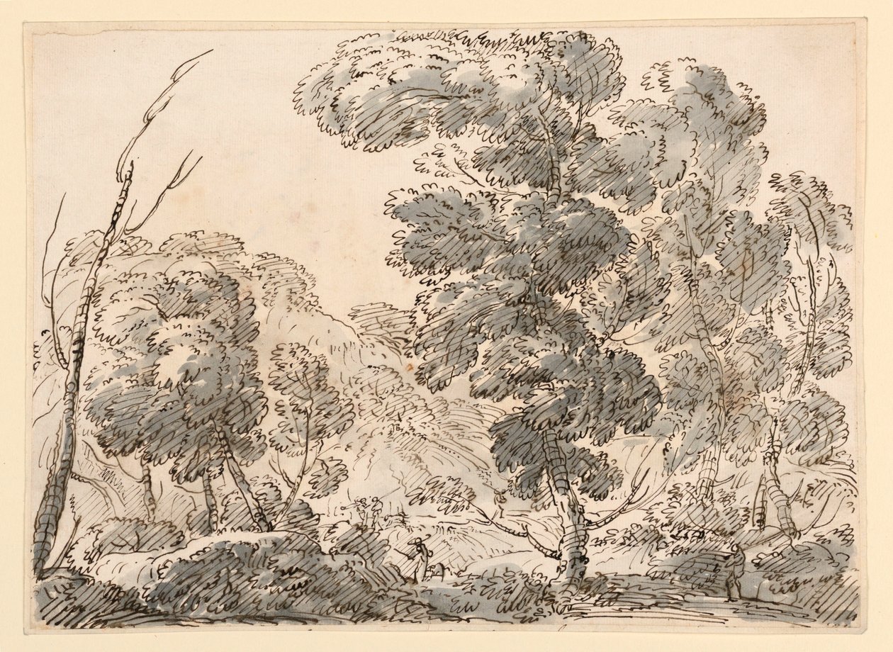 Rysunek, Droga w górzystym kraju, 1770-1786 autorstwa Carlo Marchionni