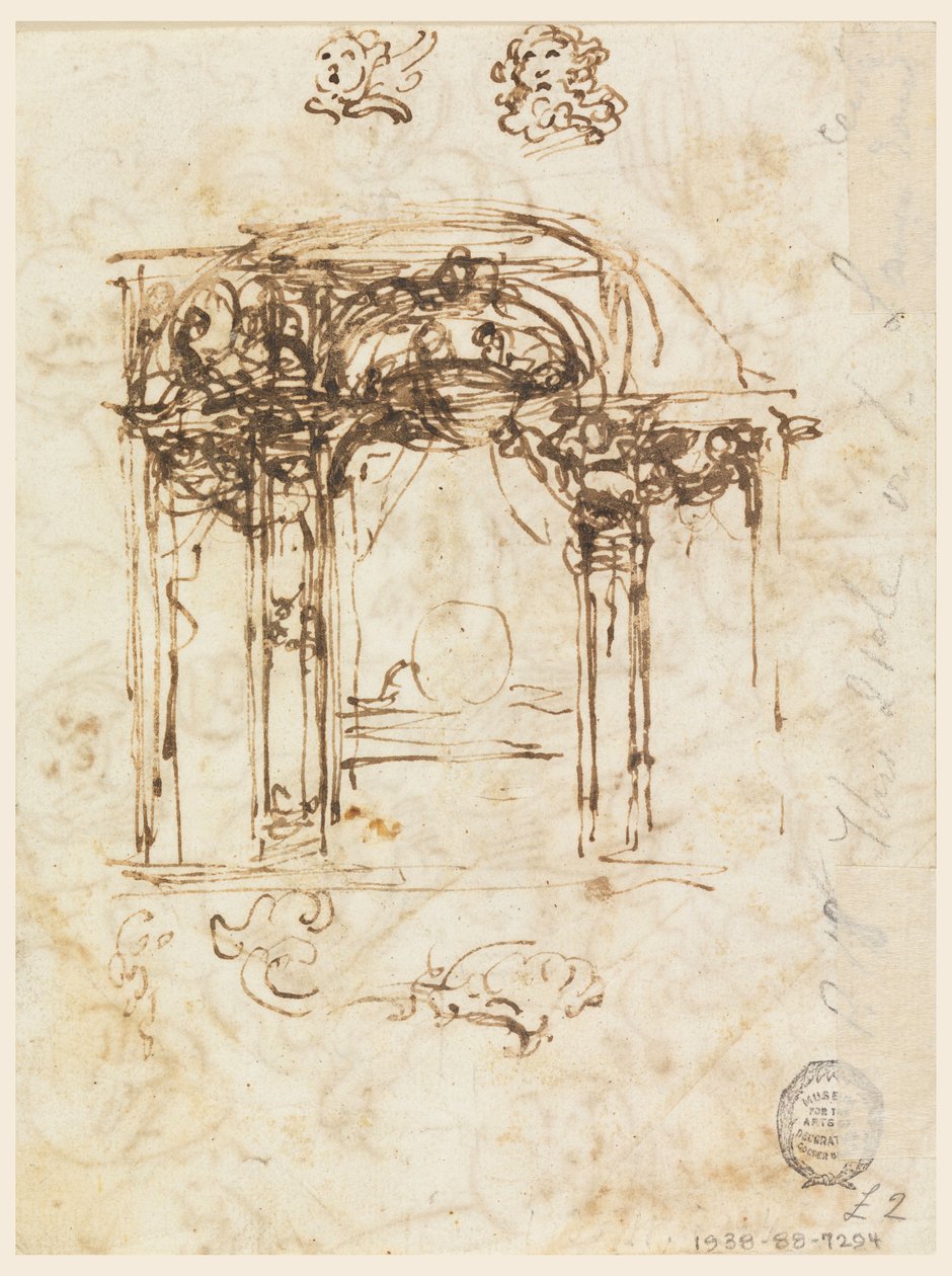 Rysunek, studia głów, 1760-80 autorstwa Carlo Marchionni