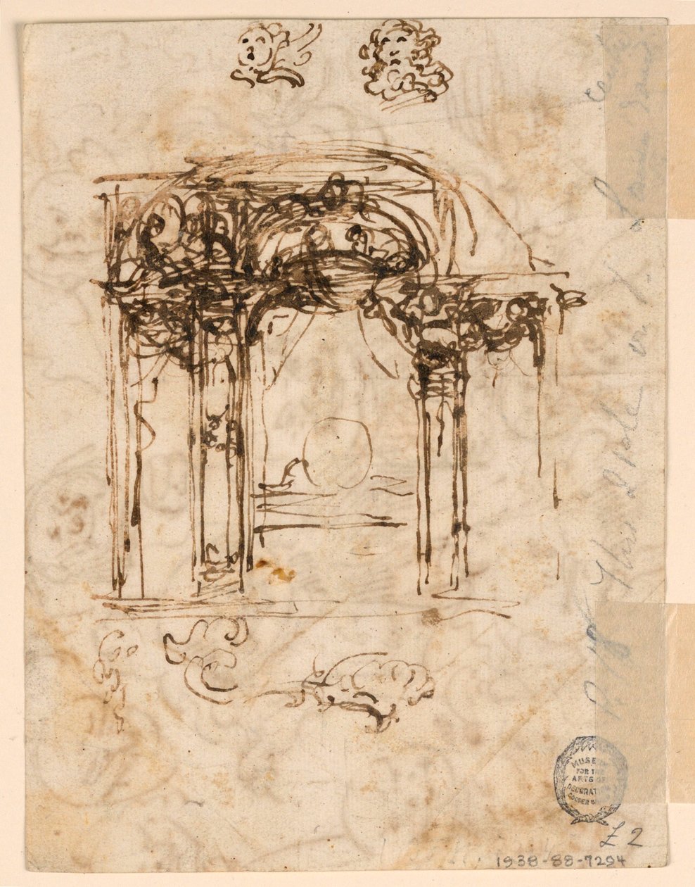 Rysunek, studia głów, 1760-80 autorstwa Carlo Marchionni