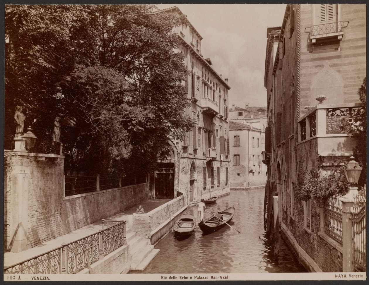 Rio delle Erbe i Palazzo Van-Axel autorstwa Carlo Naya