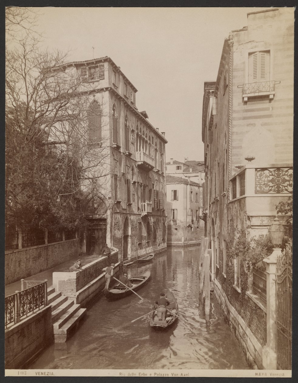 Rio delle Erbe i pałac Van-Axel autorstwa Carlo Naya