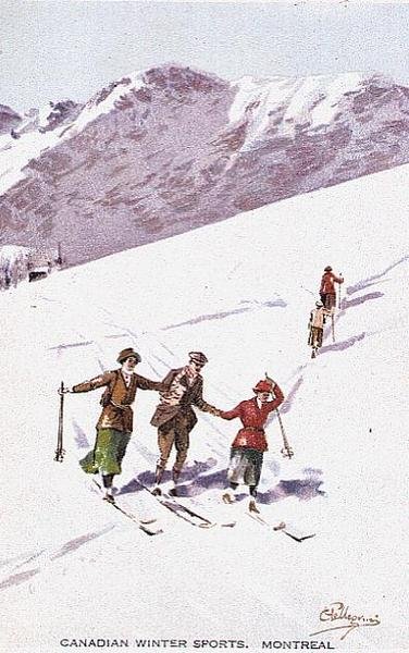 Canadian Winter Sports, Montreal (kolor lito) autorstwa Carlo Pellegrini