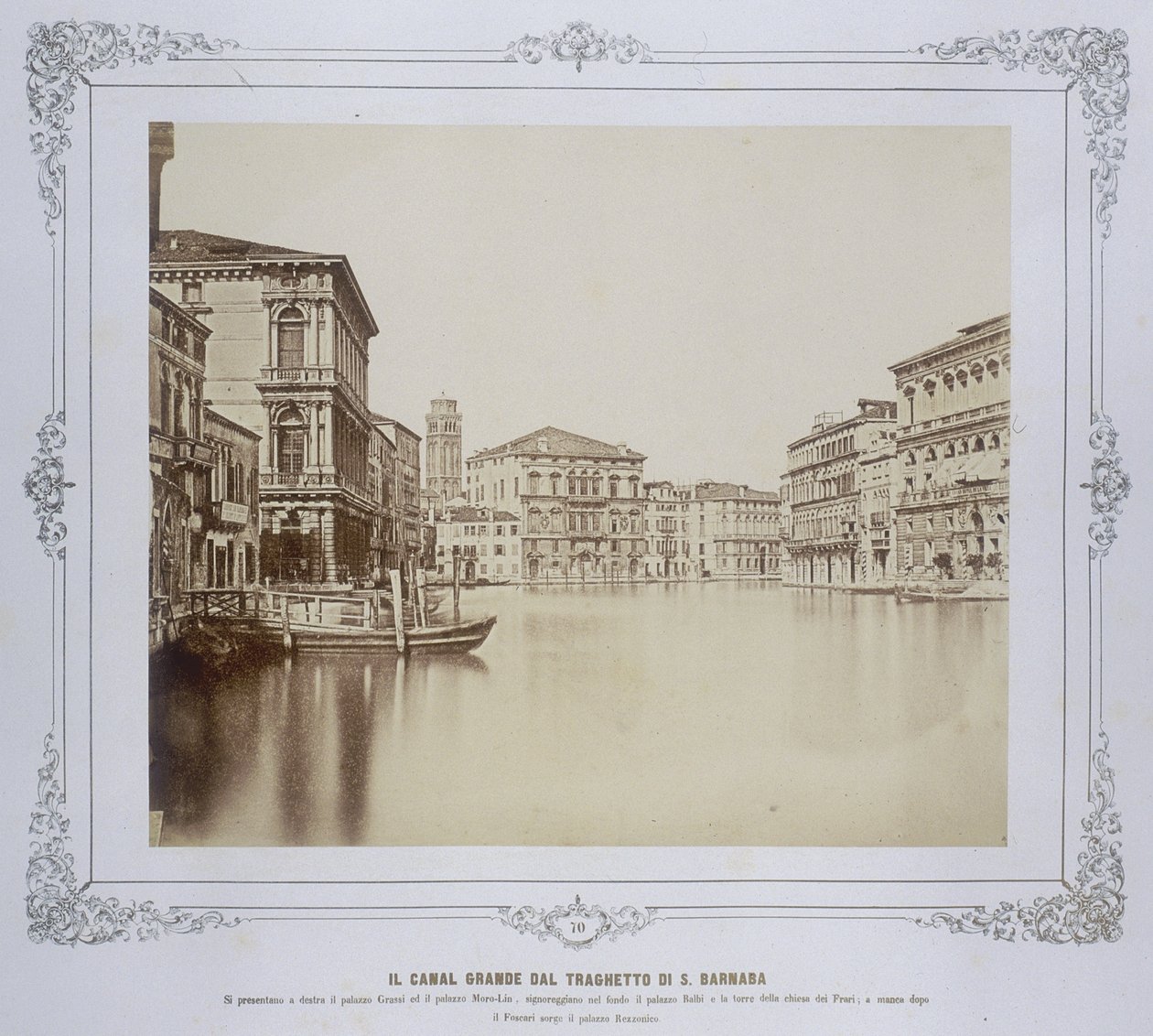 Wenecja, Canal Grande z promu San Barnabas, ok. 1855 autorstwa Carlo Ponti