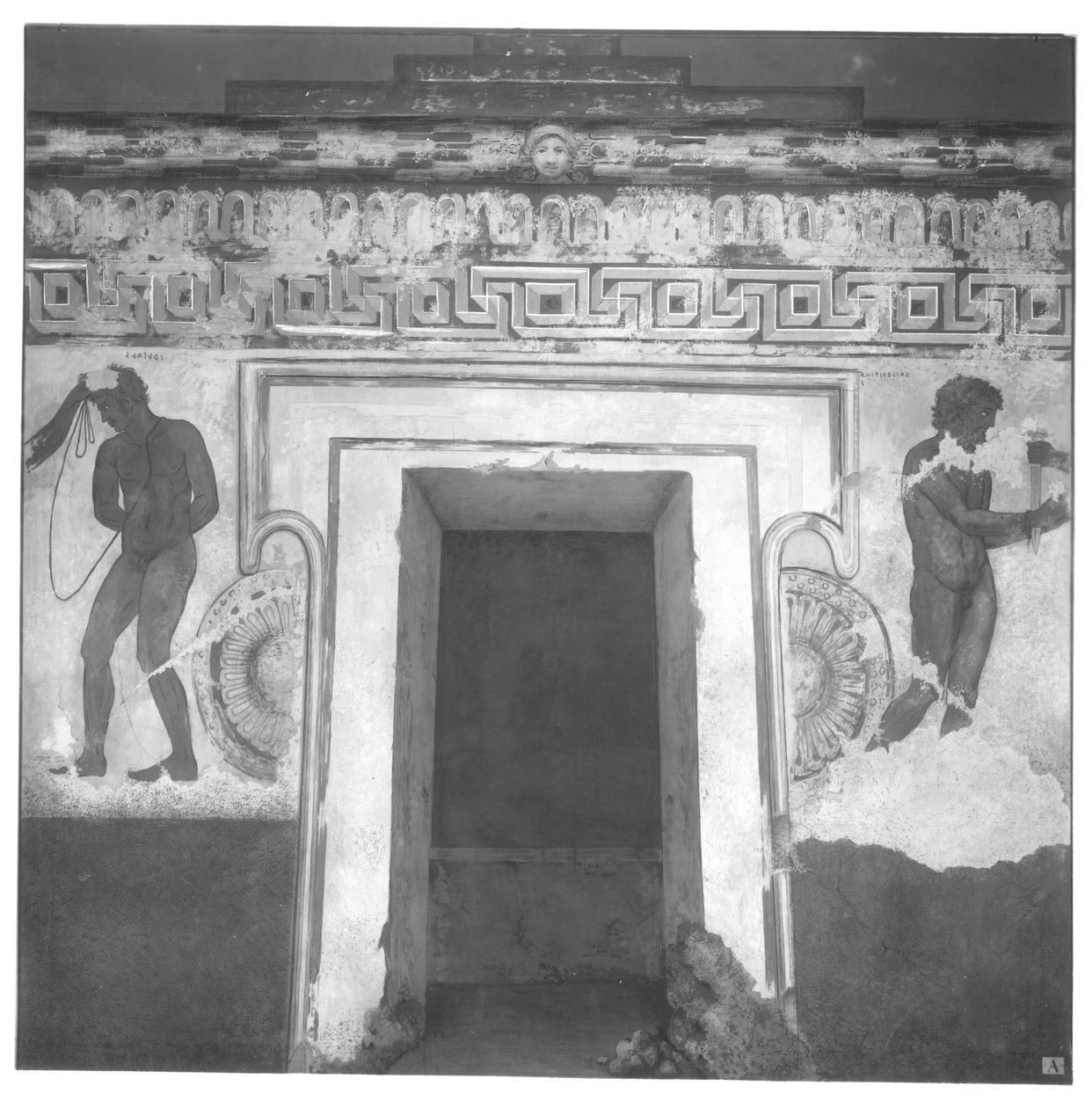 Caile Vipinas, rekonstrukcja etruskiego malarstwa ściennego w grobowcu Francois w Vulci z ok. 320-280 pne (malowidło ścienne) (patrz także 212367, 212368, 214590) autorstwa Carlo Ruspi