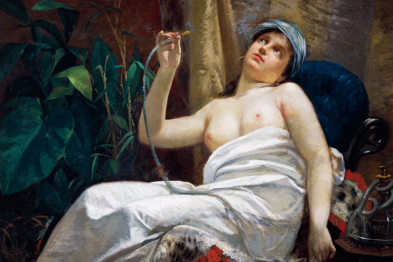 Palenie opium (olej na płótnie) autorstwa Carlo Sara