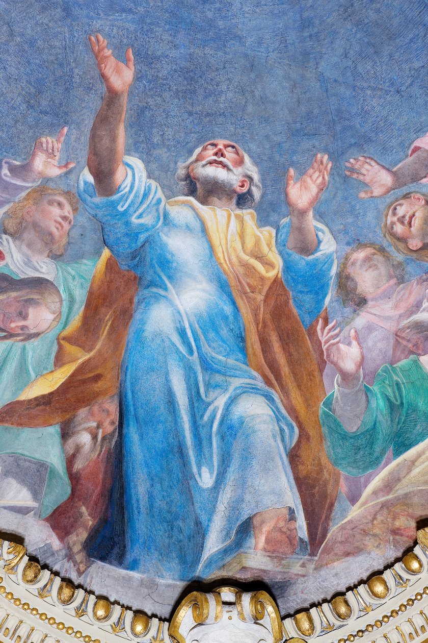Zstąpienie Ducha Świętego na Dwunastu Apostołów (detal), ok. 1575 r. autorstwa Carlo Urbino