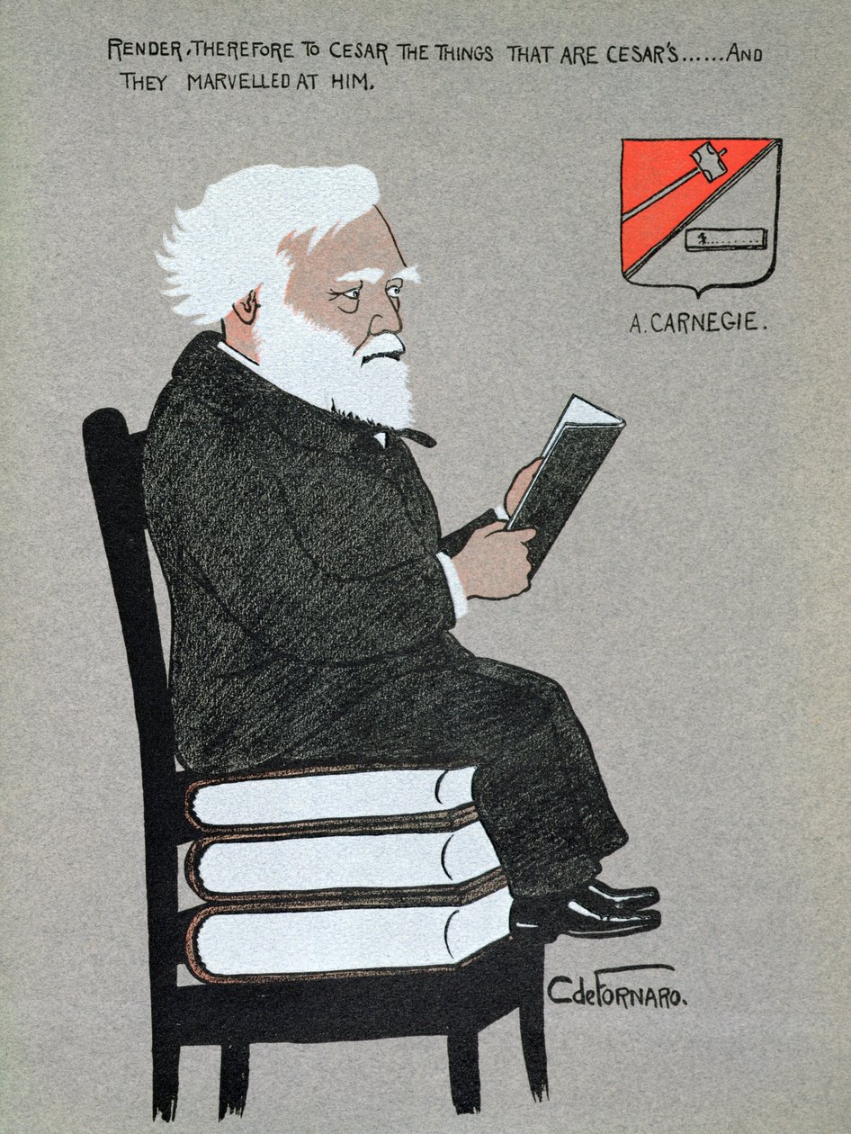 Karykatura Andrew Carnegie (1835-1919) ilustracja z „Milionerów Ameryki” autorstwa Carlo de Fornaro