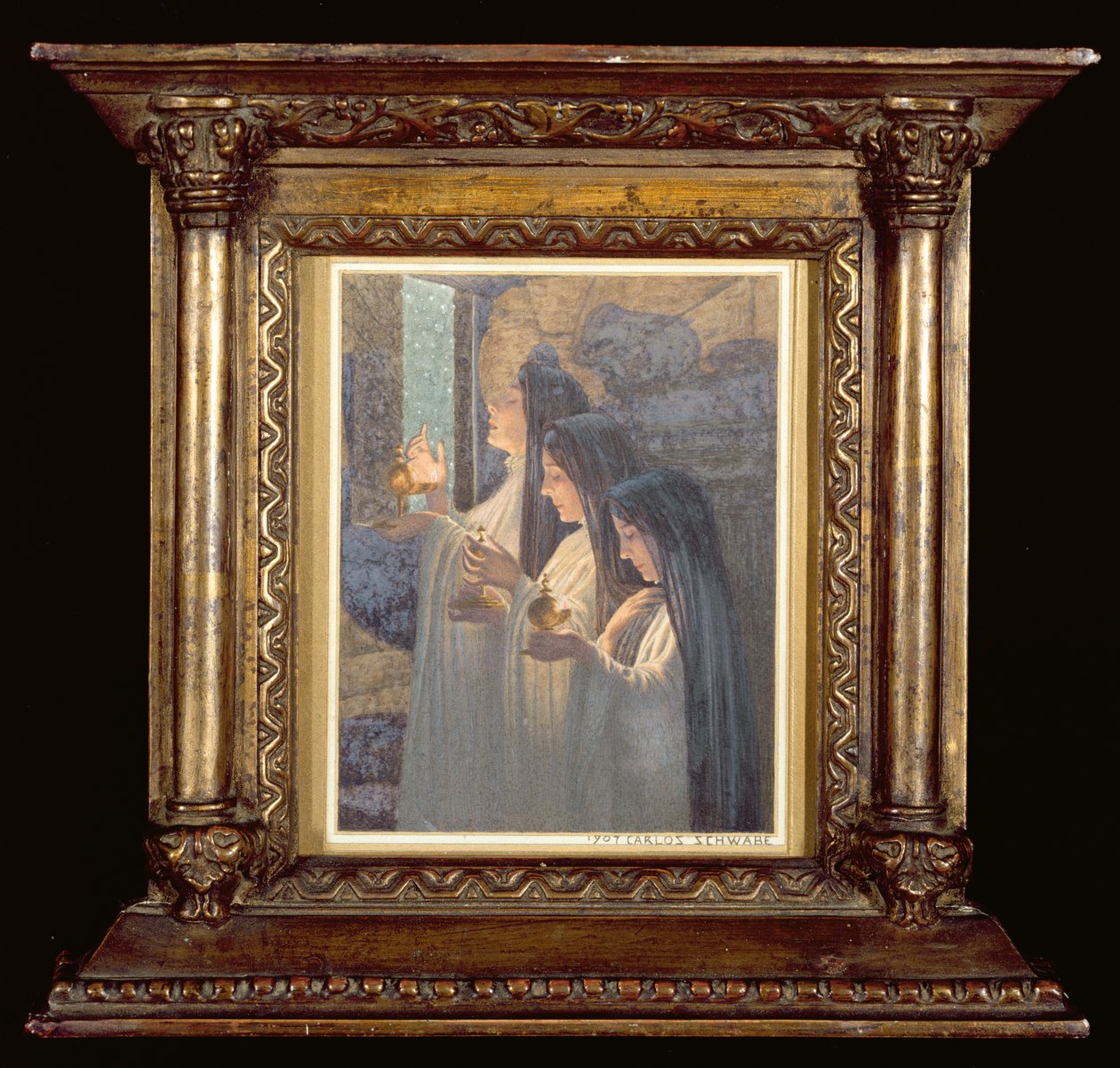 Trzy mądre dziewice, 1907 autorstwa Carlos Schwabe