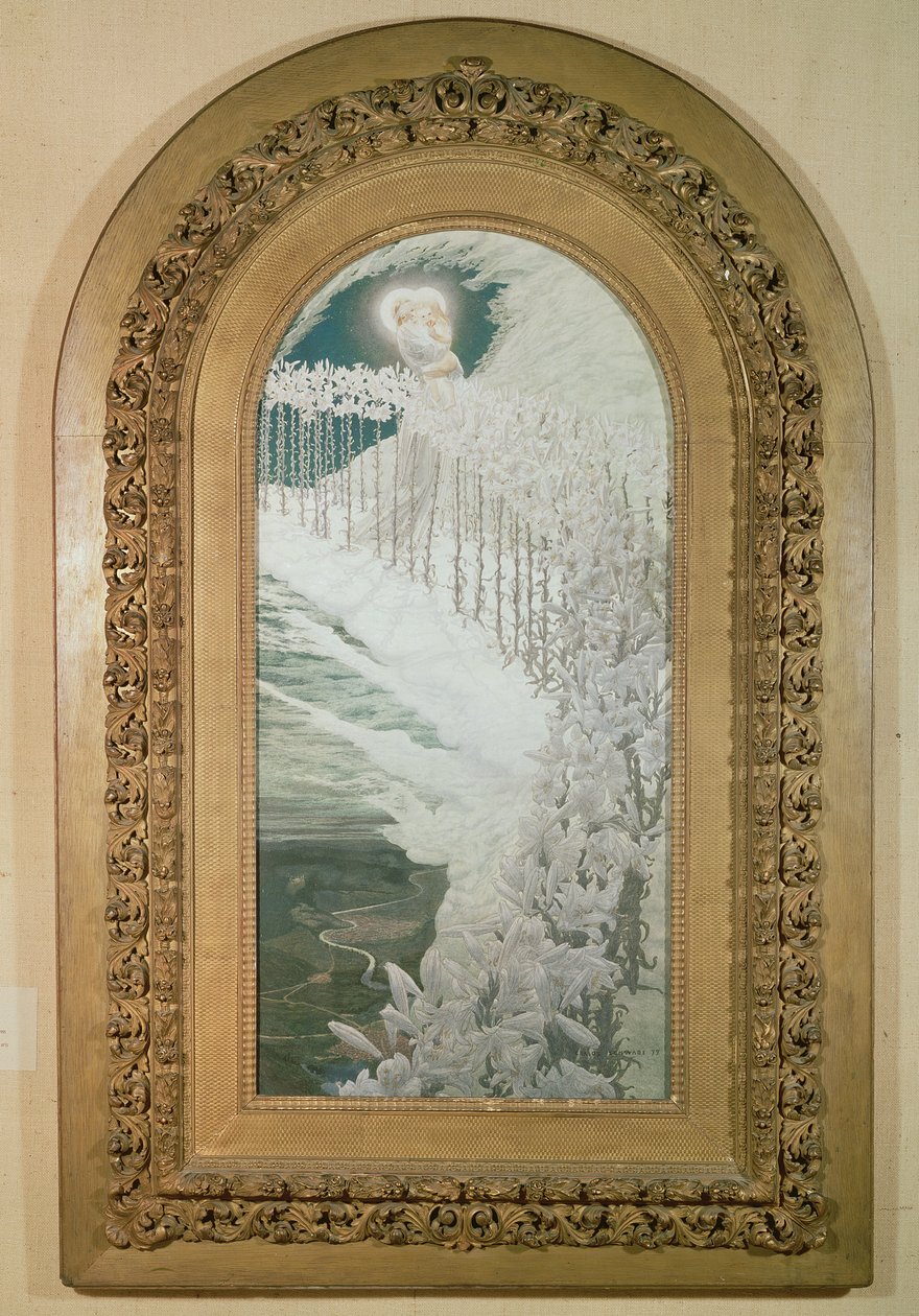 Dziewica z Lilii, 1899 autorstwa Carlos Schwabe