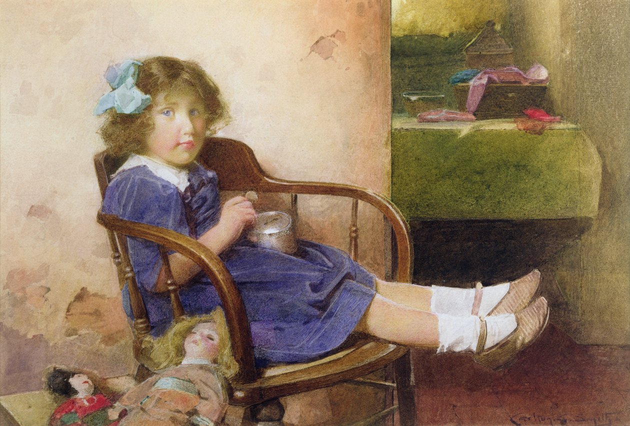 Grosz za skarbonkę (olej na płótnie) autorstwa Carlton Alfred Smith